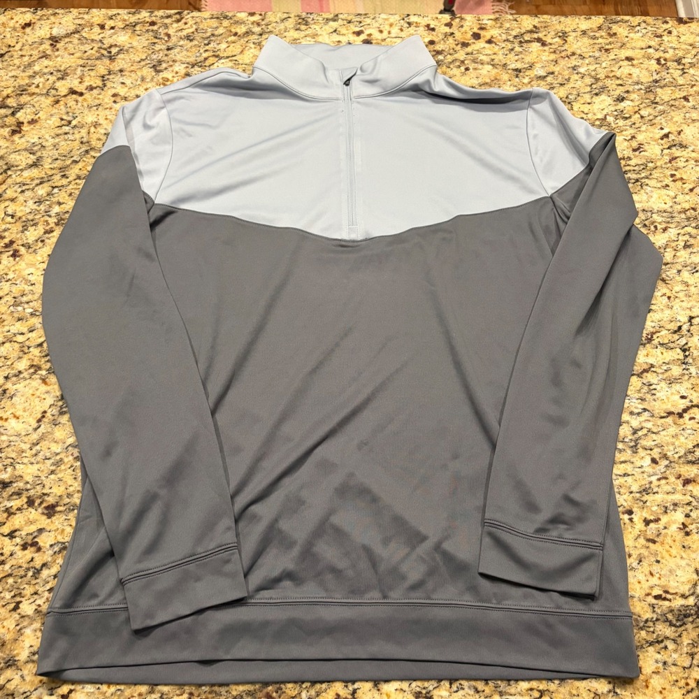 Levelwear Mens Gray Colorblock Quarter Zip Pullover Performance Activewear XL ws